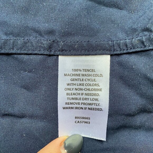 NORDSTROM Men's Shop Navy Blue Dress Shirt 15 1/2 - Picture 8 of 9